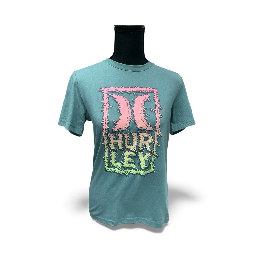 Hurley Teal and Pink Kids Graphic Tee